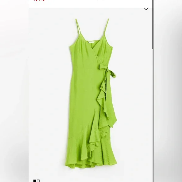 H&M Elegant Green Wrap Dress Sz XS nwt - Picture 1 of 1